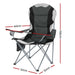 2x Folding Camping Chairs Arm Chair Portable Outdoor Beach