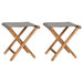 Folding Chairs 2 Pcs Solid Teak Wood and Fabric Dark Grey