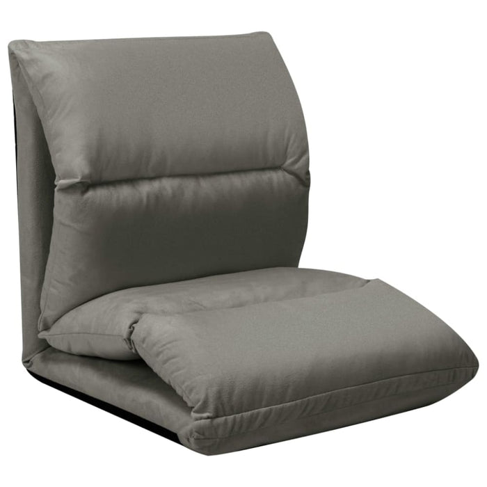 Folding Floor Chair Dark Grey Microfibre Gl621561