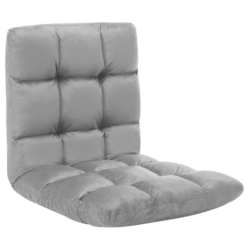Folding Floor Chair Light Grey Microfibre Gl61755
