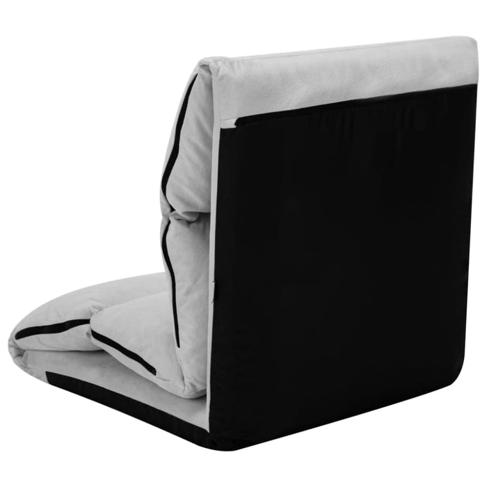 Folding Floor Chair Light Grey Microfibre Gl62056