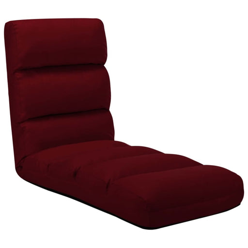 Folding Floor Chair Wine Red Faux Leather Gl61559