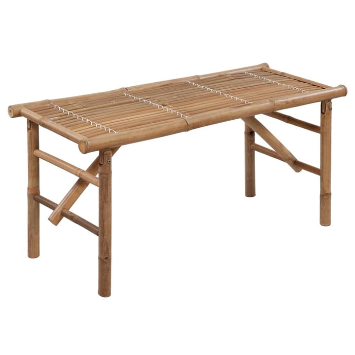 Folding Garden Bench with Cushion 118 Cm Bamboo Tbltnio