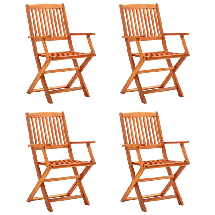 Folding Garden Chairs 4 Pcs Solid Eucalyptus Wood Toxapb