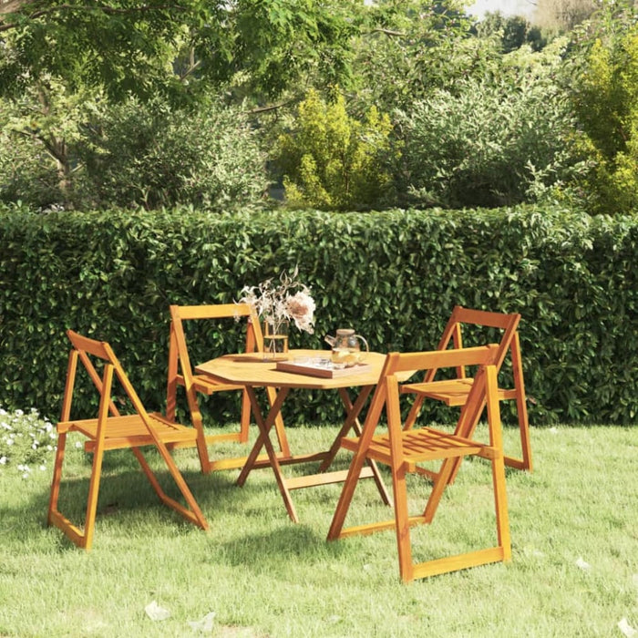 Folding Garden Chairs 4 Pcs Solid Wood Acacia Tokonk