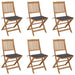 Folding Garden Chairs 6 Pcs With Cushions Solid Acacia Wood
