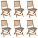 Folding Garden Chairs 6 Pcs with Cushions Solid Acacia Wood