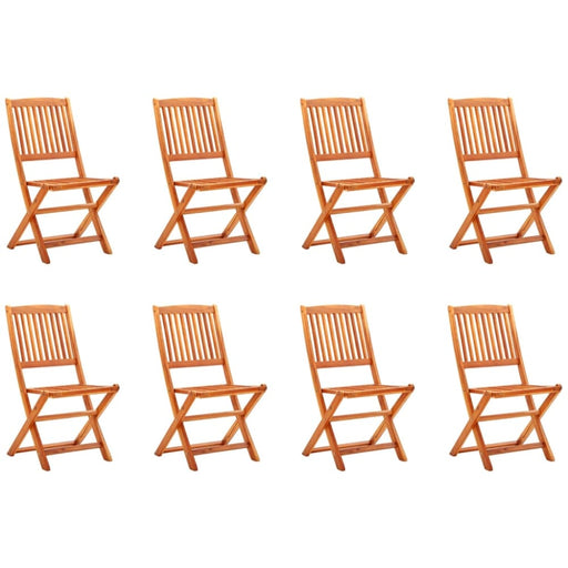 Folding Garden Chairs 8 Pcs Solid Eucalyptus Wood Tbniopb