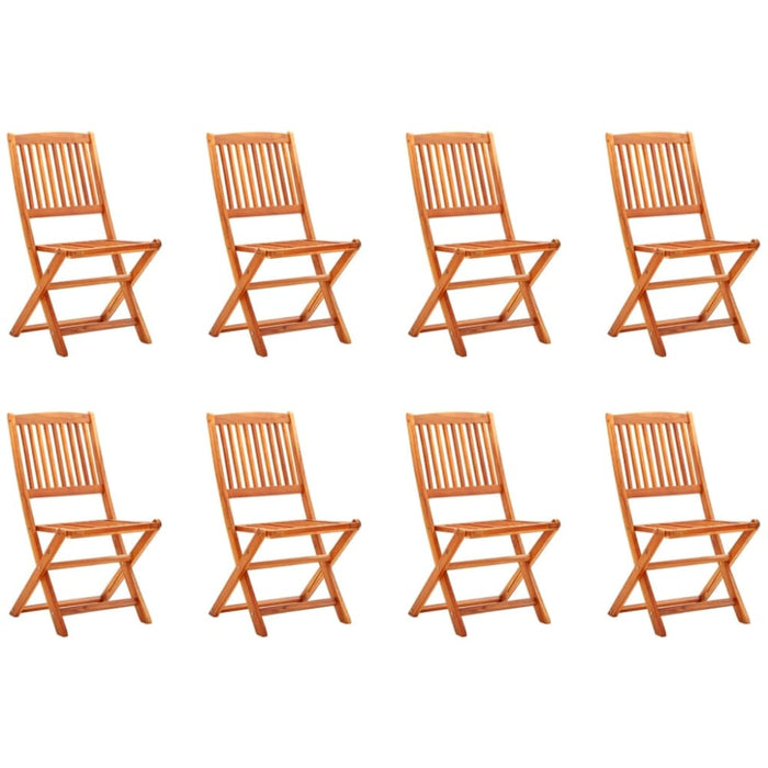 Folding Garden Chairs 8 Pcs Solid Eucalyptus Wood Tbniopb