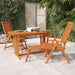 Folding Garden Chairs with Footrests 2 Pcs Solid Wood