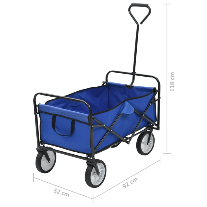 Folding Hand Trolley Steel Blue Oatiik