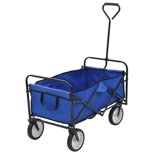 Folding Hand Trolley Steel Blue Oatiik