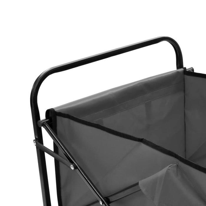 Folding Hand Trolley Steel Grey Oappoo