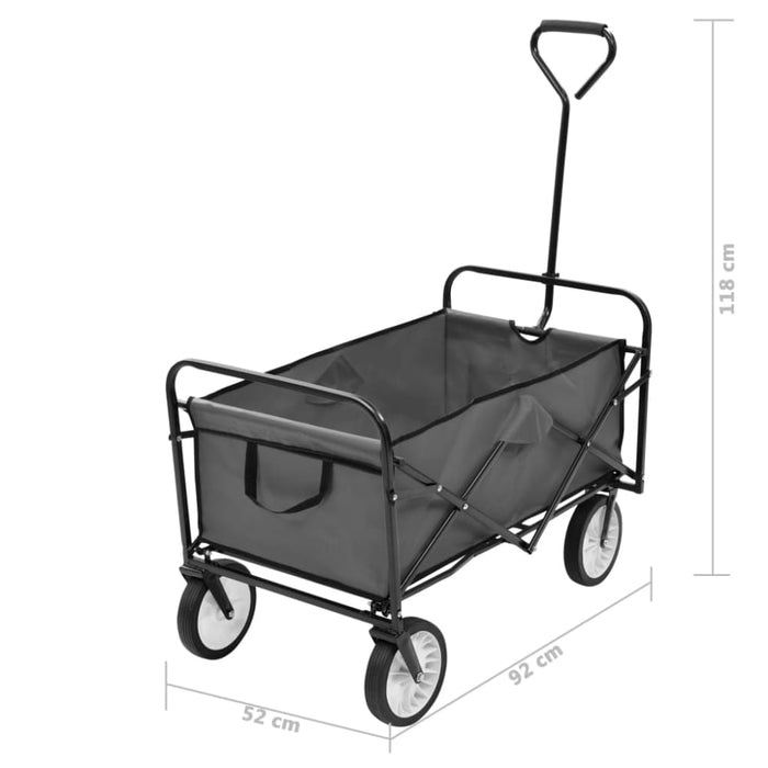 Folding Hand Trolley Steel Grey Oappoo