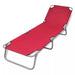 Folding Sun Lounger Powder-coated Steel Red Aoaik