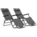Folding Sun Loungers 2 Pcs with Footrests Steel Grey Aatap