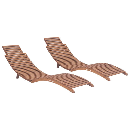 Folding Sun Loungers 2 Pcs Solid Teak Wood Tbitoib