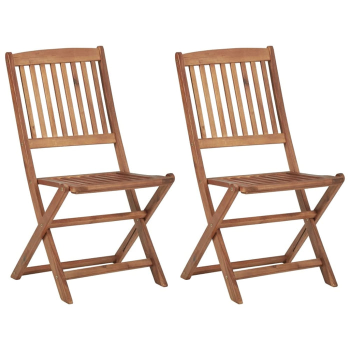 Folding Outdoor Chairs 2 Pcs Solid Acacia Wood Totlbt