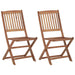 Folding Outdoor Chairs 2 Pcs Solid Acacia Wood Totlbt