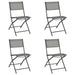 Folding Outdoor Chairs 4 Pcs Grey Steel and Textilene Totbno