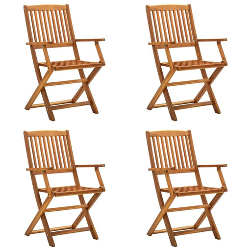 Folding Outdoor Chairs 4 Pcs Solid Acacia Wood Alttn