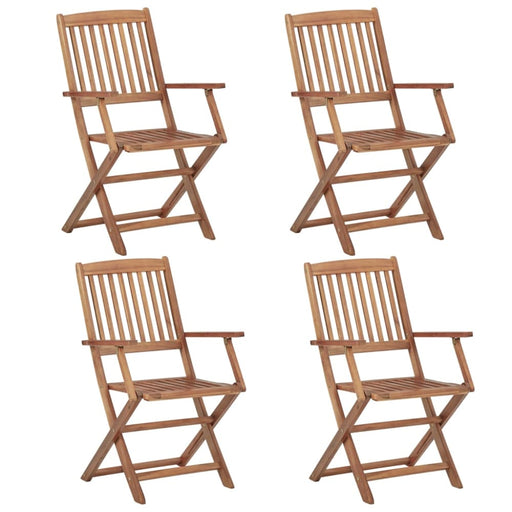 Folding Outdoor Chairs 4 Pcs Solid Acacia Wood Totlbx
