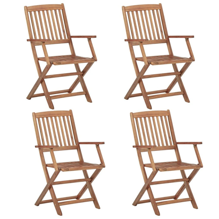 Folding Outdoor Chairs 4 Pcs Solid Acacia Wood Totlbx