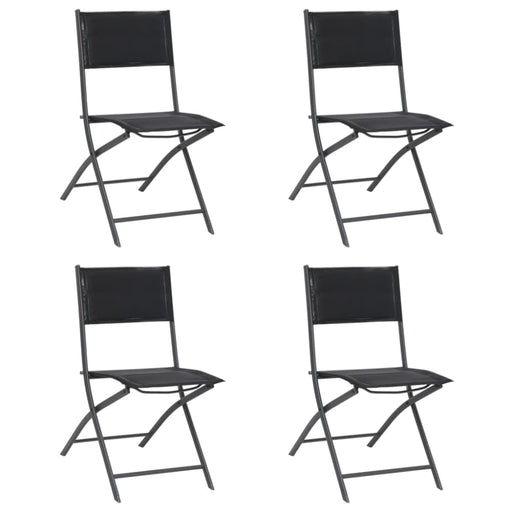 Folding Outdoor Chairs 4 Pcs Steel and Textilene Totbnt