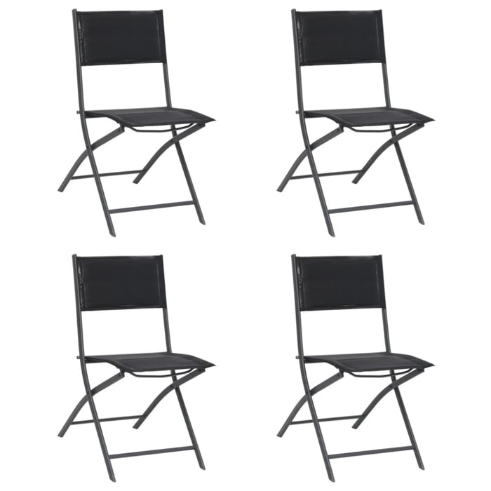 Folding Outdoor Chairs 4 Pcs Steel and Textilene Totbnt