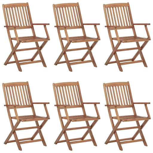 Folding Outdoor Chairs 6 Pcs Solid Acacia Wood Tbiaktl