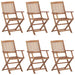Folding Outdoor Chairs 6 Pcs Solid Acacia Wood Tbiaktl