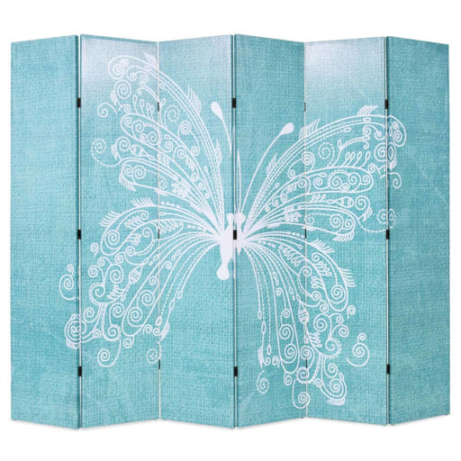 Folding Room Divider Butterfly Blue Gl1275