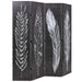 Folding Room Divider Feathers Black And White Gl12659