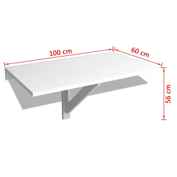 Folding Wall Table White 100x60 Cm Xatbpa