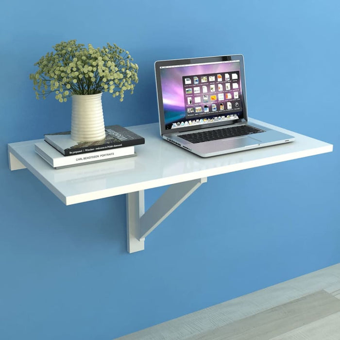 Folding Wall Table White 100x60 Cm Xatbpa