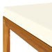 Footrest with Cream White Cushion Solid Acacia Wood Tolxko