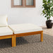 Footrest with Cream White Cushion Solid Acacia Wood Tolxko