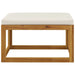 Footrest with Cream White Cushion Solid Acacia Wood Toonlp