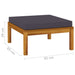 Footrest with Dark Grey Cushion Solid Acacia Wood Tolxkb