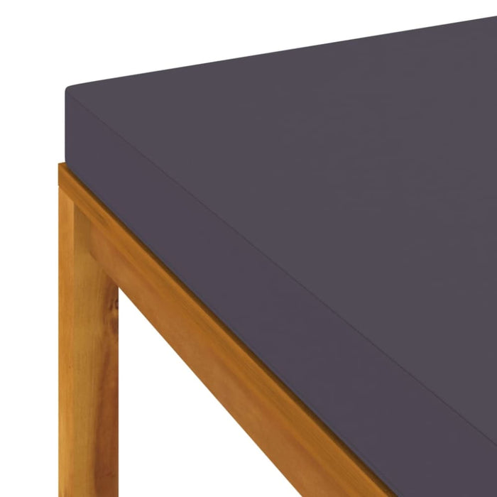 Footrest with Dark Grey Cushion Solid Acacia Wood Tolxkb