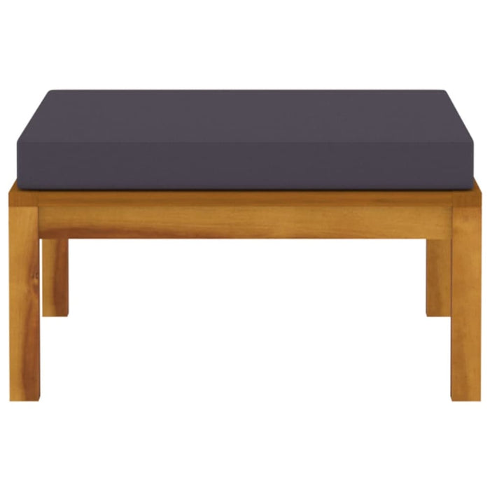 Footrest with Dark Grey Cushion Solid Acacia Wood Tolxkb