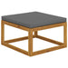 Footrest with Dark Grey Cushion Solid Acacia Wood Toonla