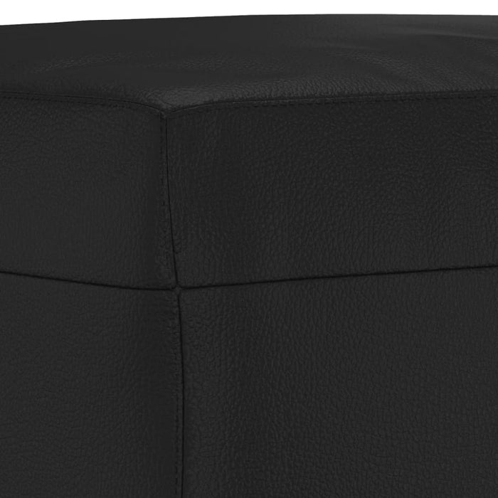 Footstool Black 70x55x41 Cm Faux Leather Taktoo