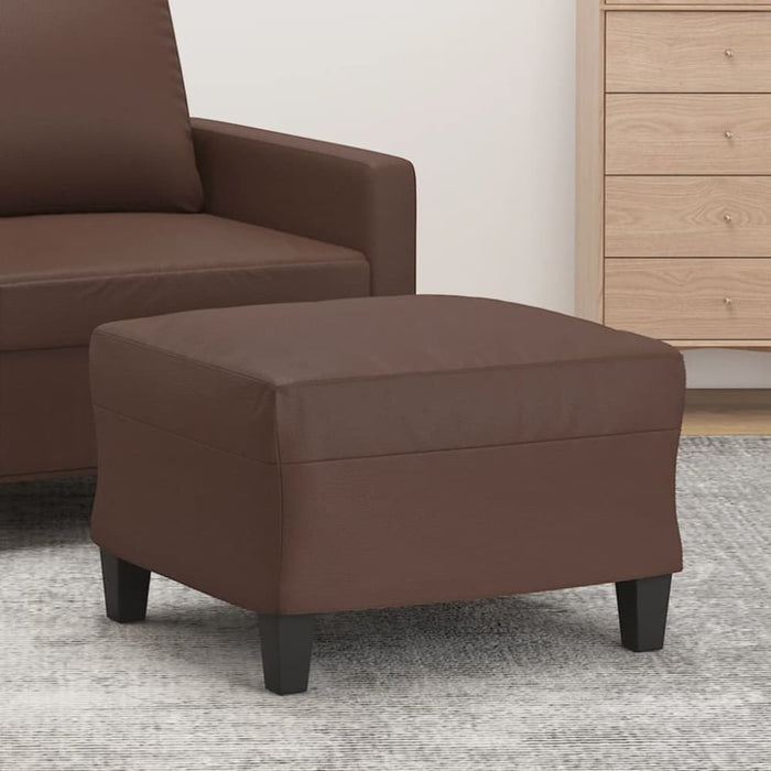 Footstool Brown 60x50x41 Cm Faux Leather Taktti