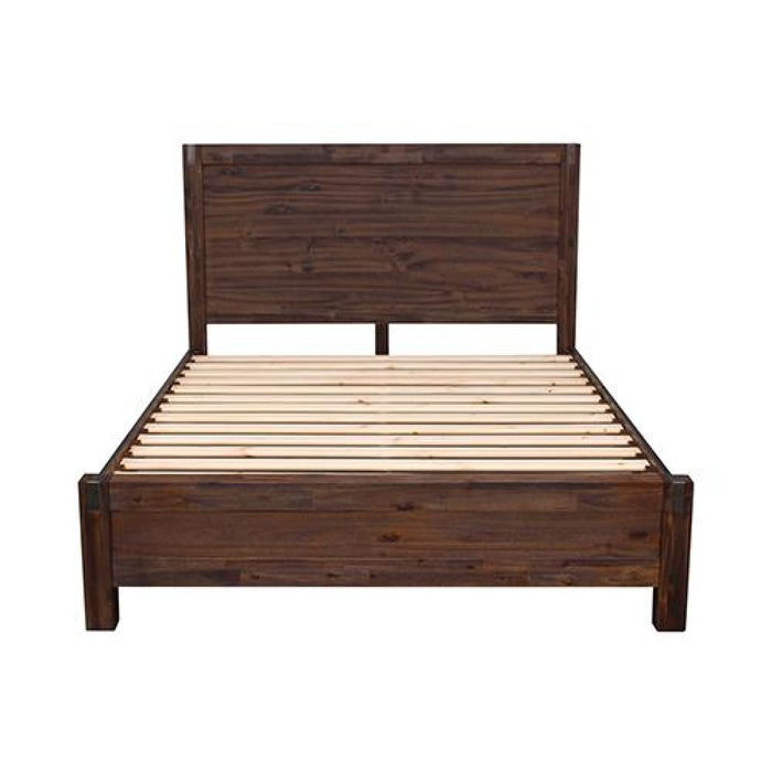 Bed Frame Double Size In Solid Wood Veneered Acacia Bedroom