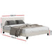 Bed Frame Queen Size Boucle Fabric Mattress Base Platform