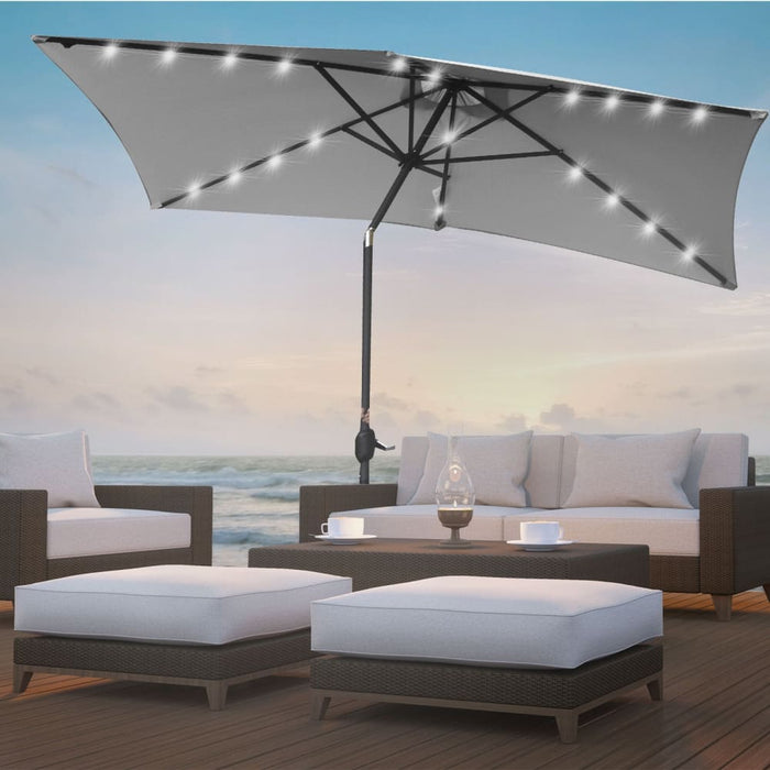 Furniture Umbrella 3 Metre with Solar Led Lights Garden