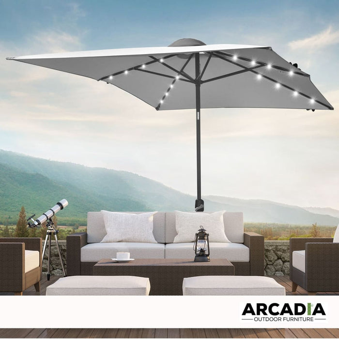 Furniture Umbrella 3 Metre with Solar Led Lights Garden