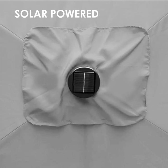 Furniture Umbrella 3 Metre with Solar Led Lights Garden