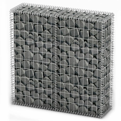 Gabion Basket with Lids Galvanised Wire 100 x 30 Cm Oaobao